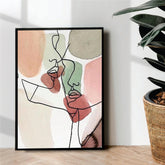 women face abstract Line Art - wall art